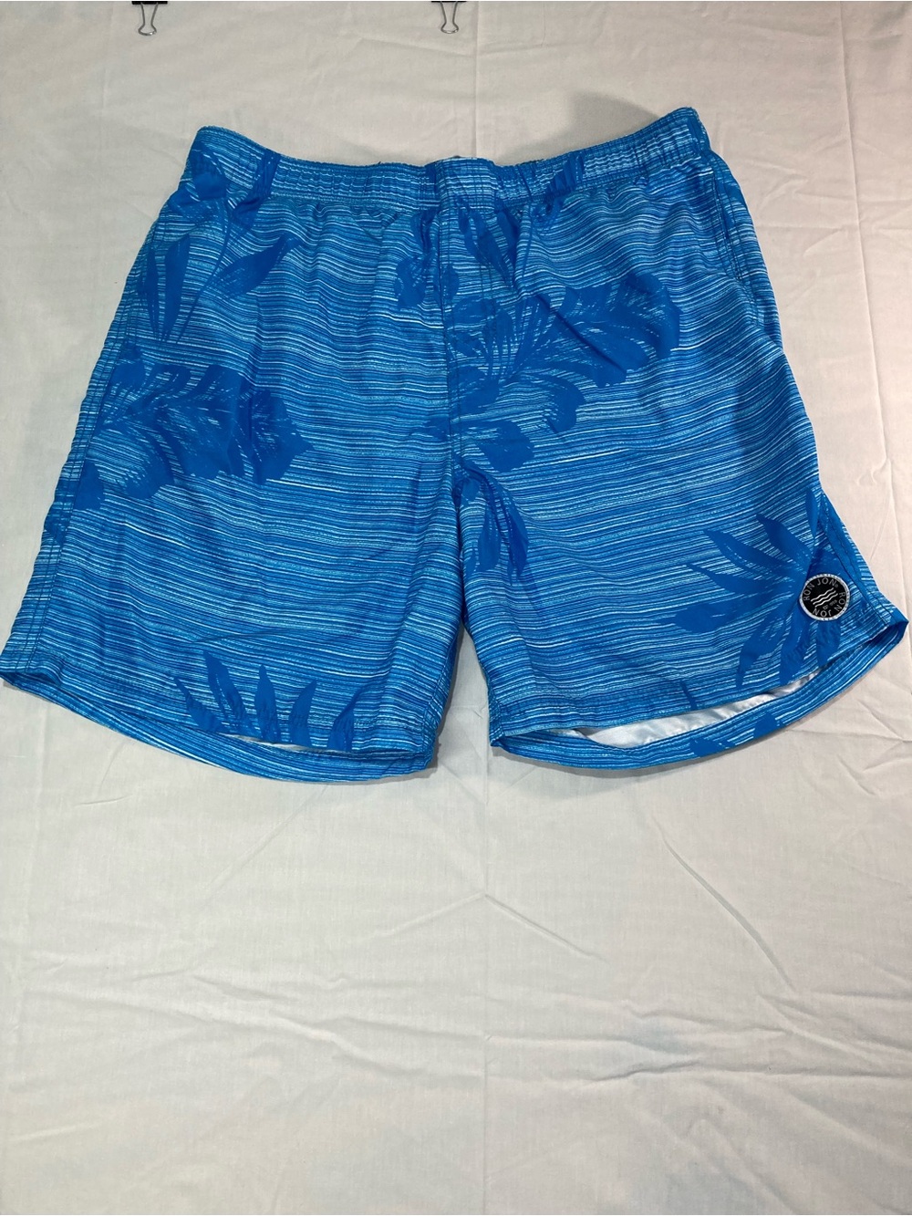 Ron Jon Blue Floral-Print Swim Trunks